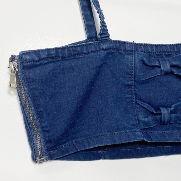 Forever 21 Denim Cami Cropped Bralette Tank M - Picture 6 of 8
